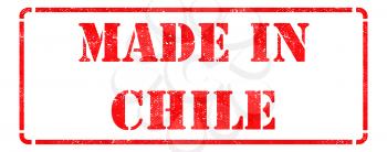 Made in Chile - inscription on Red Rubber Stamp Isolated on White.