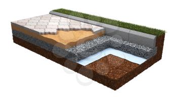 Technology of Paving Laying - demonstration model. Building Concept.