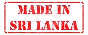 Made in Sri Lanka - Inscription on Red Rubber Stamp Isolated on White.