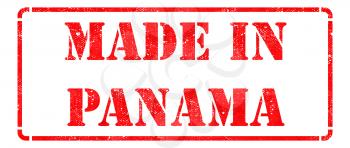 Made in Panama - Inscription on Red Rubber Stamp Isolated on White.