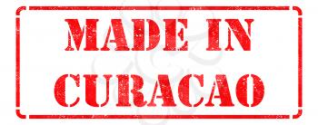 Made in Curacao - Inscription on Red Rubber Stamp Isolated on White.