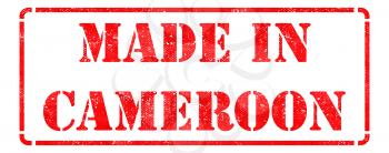 Made in Cameroon - Inscription on Red Rubber Stamp Isolated on White.