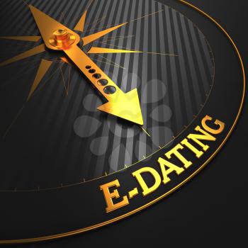 E-Dating - Golden Compass Needle on a Black Field.