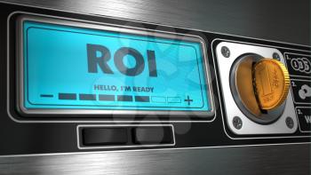 ROI - Inscription on Display of Vending Machine.