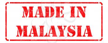 Made in Malaysia - Red Rubber Stamp Isolated on White.