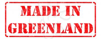 Made in  - Inscription on Red Rubber Stamp Isolated on White.