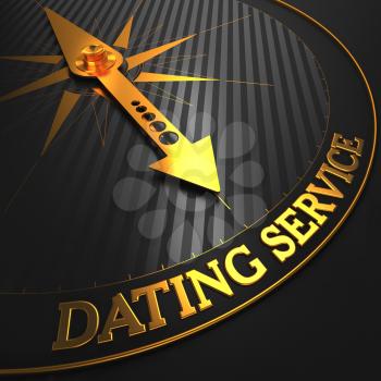 Dating Service - Golden Compass Needle on a Black Field.