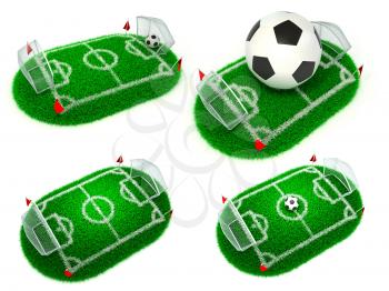 Football Concepts - Set of 3D Soccer Field and Ball.