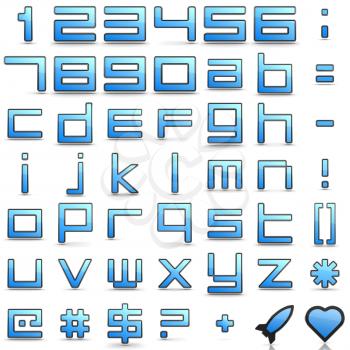 Alphabet and Punctuation Signs - Set of 3D in Digital, Touchpad Style.