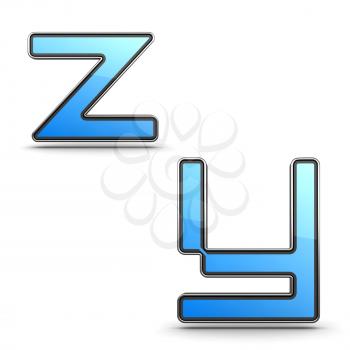 Letters Y, Z  - Set of 3D Alphabet in Touchpad Style.