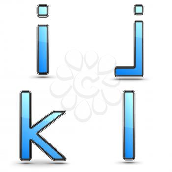 Letters I, J K, L - Set of 3D Alphabet in Touchpad Style.