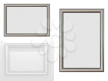 Blank Picture Frames Isolated on White Background.