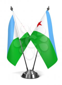 Djibouti - Miniature Flags Isolated on White Background.