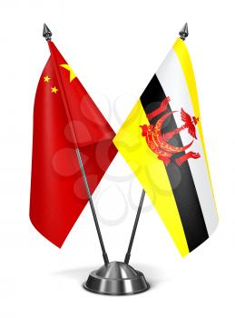 Royalty Free Clipart Image of the China and Brunei Miniature Flags