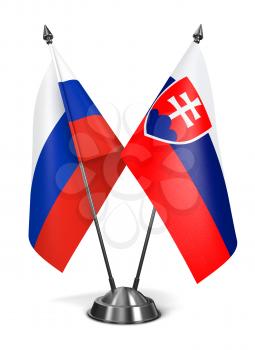 Royalty Free Clipart Image of the Russian and Slovakia Miniature Flags