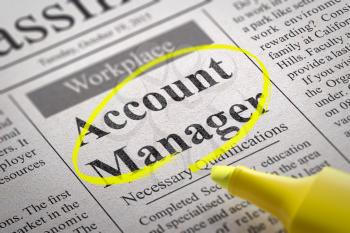 Royalty Free Clipart Image of an Account Manager Job Posting