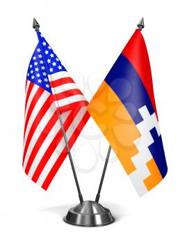 Royalty Free Clipart Image of the American and Nagorno-Karabakh Miniature Flags