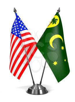 Royalty Free Clipart Image of USA and Cocos Keeling Islands Miniature Flags