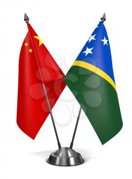 Royalty Free Clipart Image of China and Solomon Islands Miniature Flags