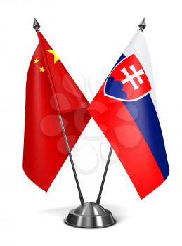 Royalty Free Clipart Image of China and Slovakia Miniature Flags