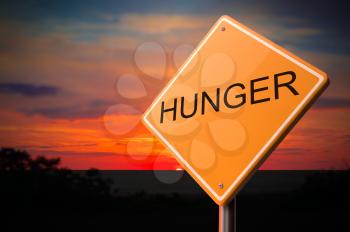 Royalty Free Clipart Image of a Hunger Warning Sign