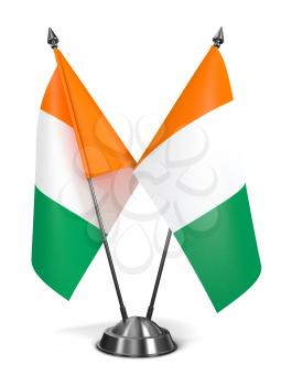 Royalty Free Clipart Image of Two Irish Miniature Flags