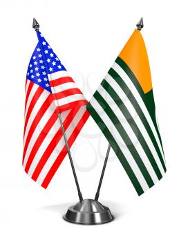 Royalty Free Clipart Image of USA and Azad Kashmir Miniature Flags