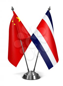 Royalty Free Clipart Image of China and Costa Rica Miniature Flags