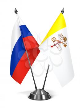 Royalty Free Clipart Image of Russia and Vatican City Miniature Flags