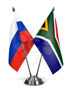 Royalty Free Clipart Image of Russia and South Africa Miniature Flags