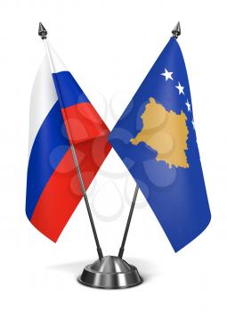 Royalty Free Clipart Image of Russia and Kosovo Miniature Flags