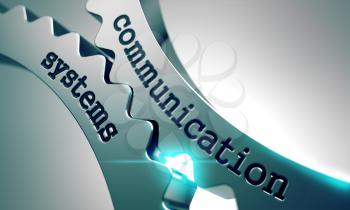 Royalty Free Clipart Image of Communication Systems Text on Gears