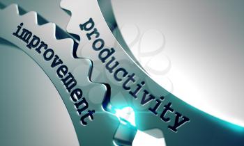 Royalty Free Clipart Image of Productivity Improvement Text on Gears