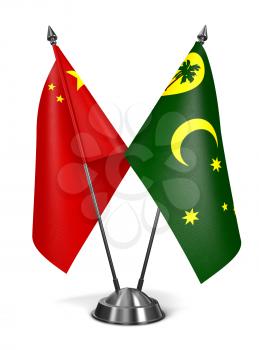 Royalty Free Clipart Image of China and Cocos Keeling Islands Miniature Flags