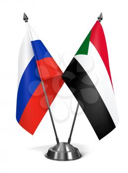 Royalty Free Clipart Image of Russia and Sudan Miniature Flags