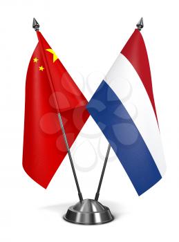 Royalty Free Clipart Image of China and Netherlands Miniature Flags