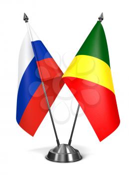 Royalty Free Clipart Image of Russia and Republic of Congo Miniature Flags