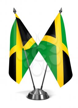 Royalty Free Clipart Image of Two Jamaican Miniature Flags
