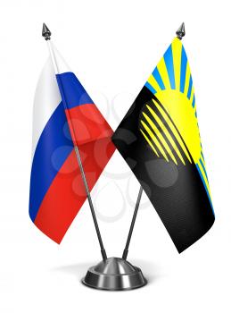 Royalty Free Clipart Image of Russia and Donetsk Miniature Flags
