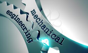 Royalty Free Clipart Image of Mechanical Engineering Text on Gears