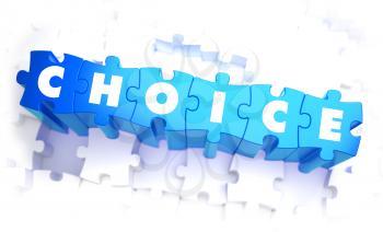 Royalty Free Clipart Image of Choice Text on Puzzle Pieces