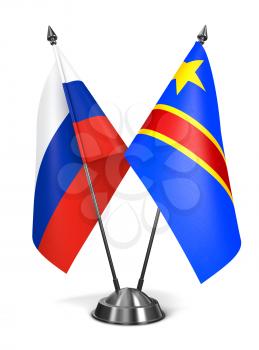 Royalty Free Clipart Image of Russia and Democratic Republic of Congo Miniature Flags