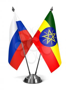 Royalty Free Clipart Image of Russia and Ethiopia Miniature Flags