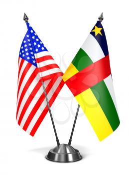 Royalty Free Clipart Image of USA and Central African American Republic Miniature Flags