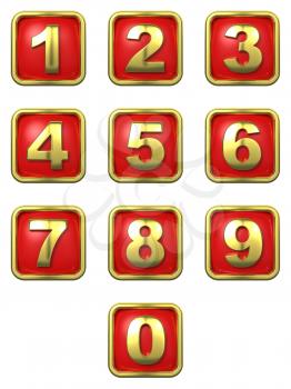 Royalty Free Clipart Image of Gold Numbers