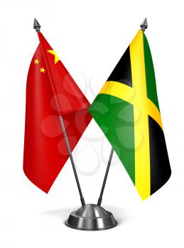 Royalty Free Clipart Image of China and Jamaica Miniature Flags