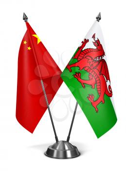Royalty Free Clipart Image of China and Wales Miniature Flags