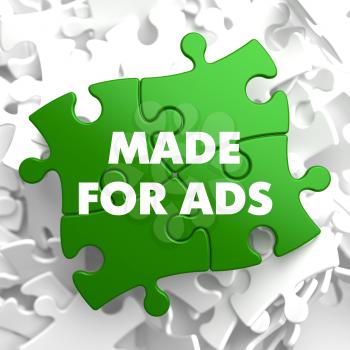 Made for Ads on Green Puzzle on White Background.