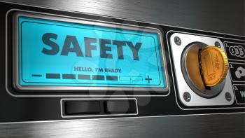 Safety - Inscription on Display of Vending Machine. 