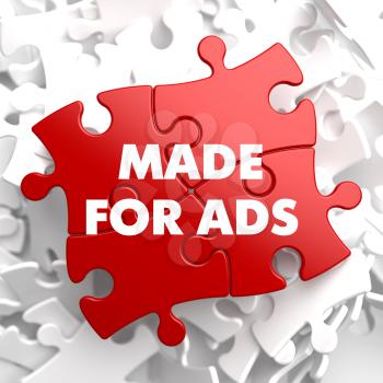 Made for Ads on Red Puzzle on White Background.